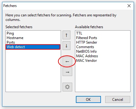 Angry IP Scanner Fetchers configuration