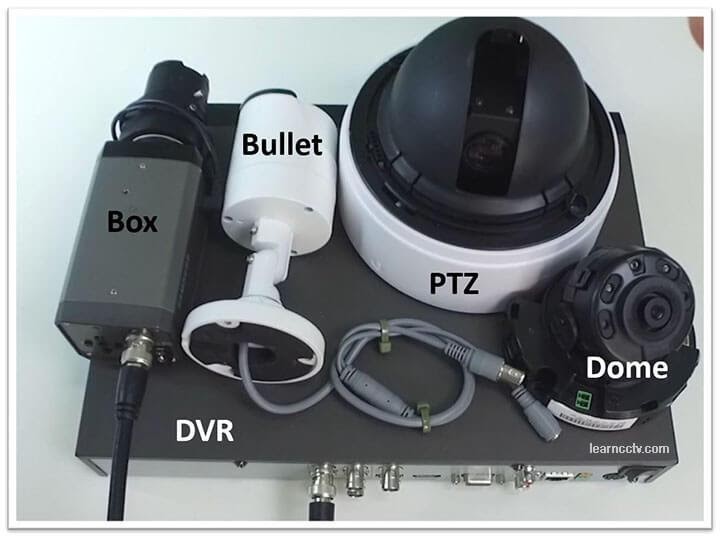 4 دوربین مدار بسته آنالوگ و یک DVR چهار کانال